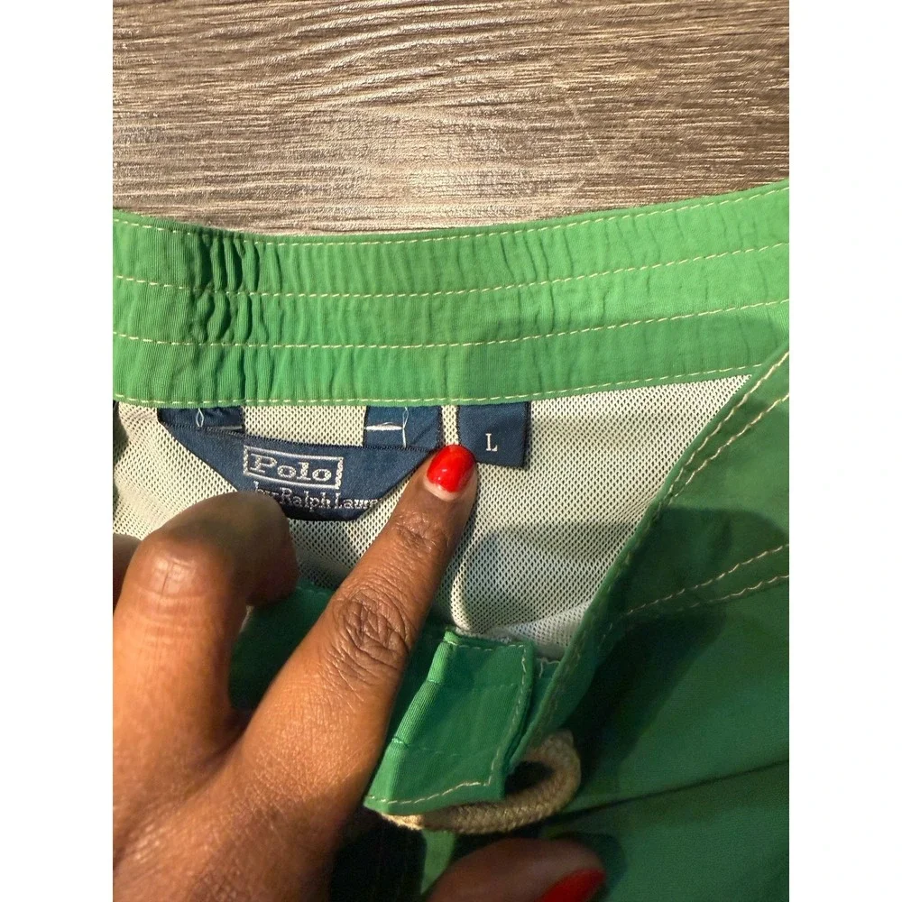 Polo Ralph Lauren Swim Trunks Adult Large Green‎ Pony Shorts Beach Pool